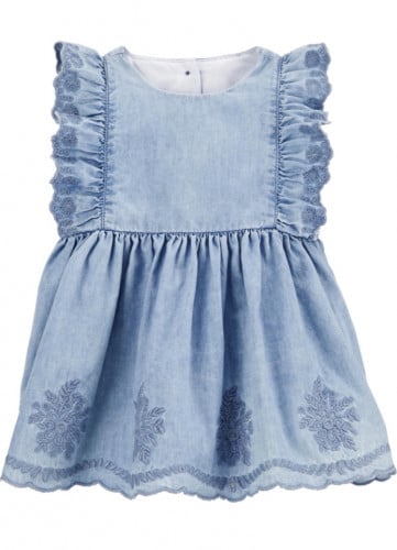 فستان بناتي جينز مطرز ماركة أوشكوش