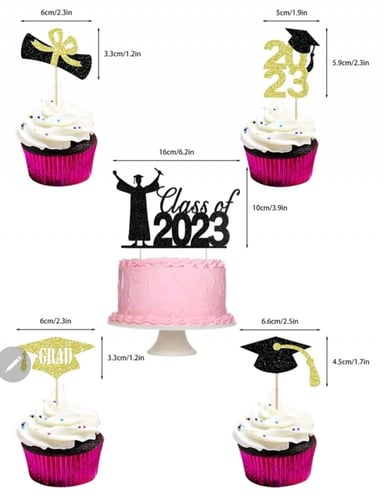 تغريسات كيك محايد- تخرج - 5 قطع