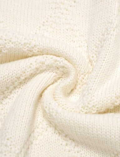 لفة مواليد شتوية - أبيض - 70*90 سم