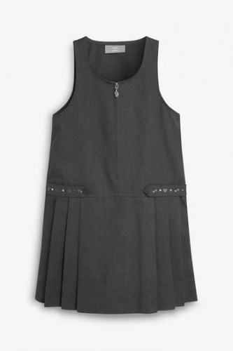 مريول بناتي رمادي مطرز ماركة نكست