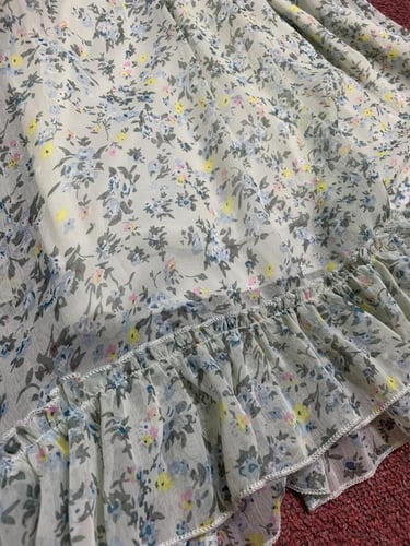 فستان نسائي قصير شيفون مزهر