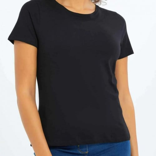 بلوزة نسائي أسود - سادة - جيب قوس - ماركة ردتاغ