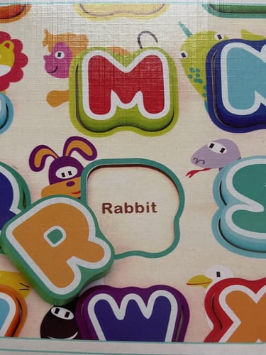 لعبة تعليمية - تعلم الحروف وأسماء الحيوانات - خشب