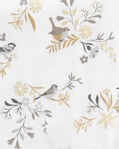 فستان بناتي أبيض بطبعات ورود مذهبة ماركة كارترز