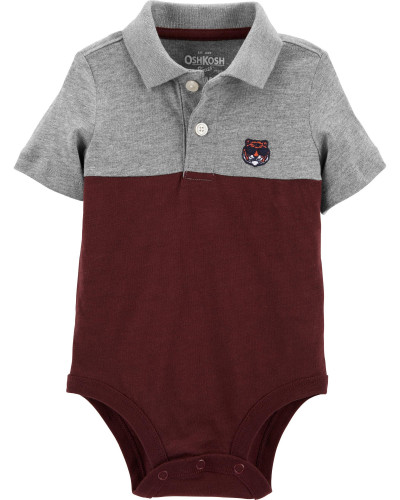 شباح بولو ولادي ماركة أوشكوش- عنابي ورمادي