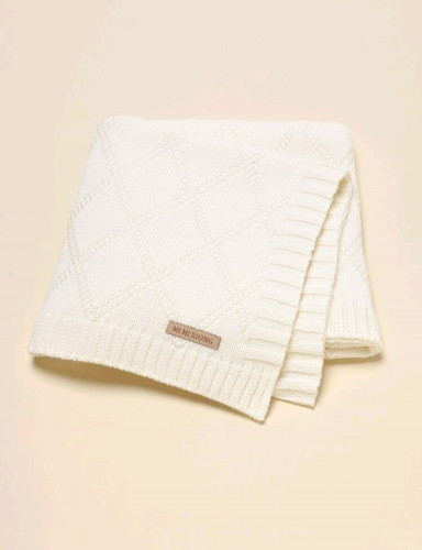 لفة مواليد شتوية - أبيض - 70*90 سم