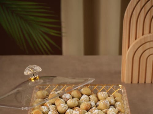 صحن اكريلك صغير ذهبي 22سم