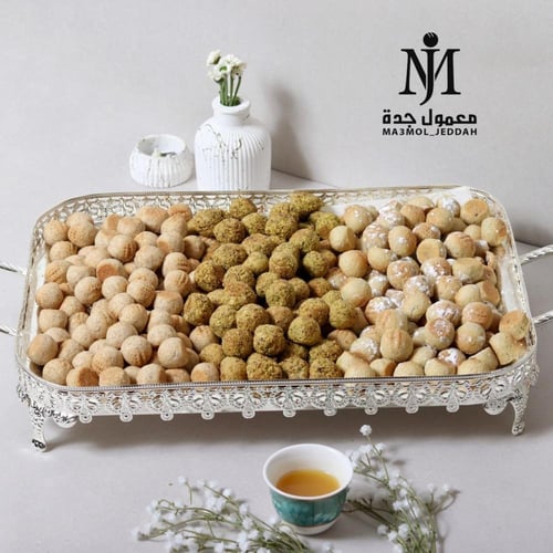 صحن فضي مناسبات وسط