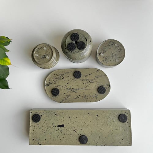 طقم مكتب - كونكريت حجري مربع