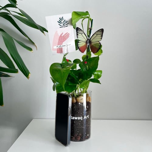 بوتس - فازة زجاج مع طباعة