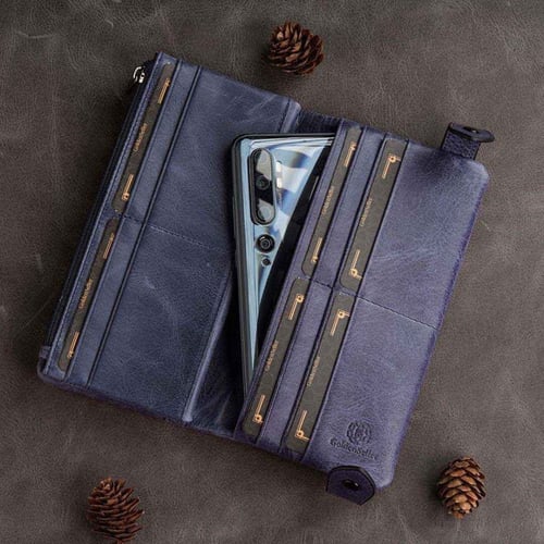 محفظة البائع الذهبي بنفسجي