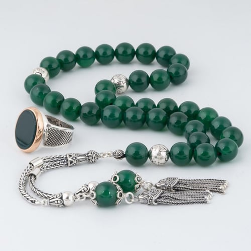 طقم عقيق اخضر