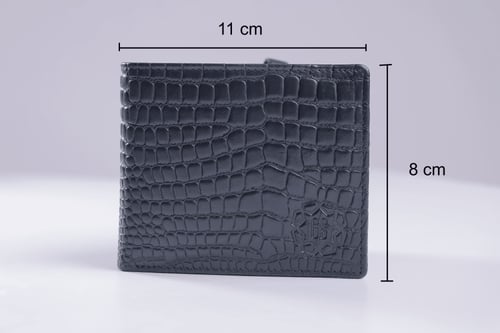 محفظة جلد طبيعي لون اسود مغلقة