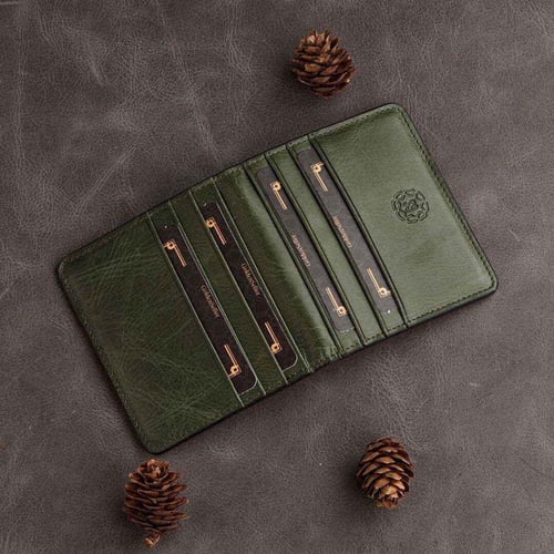 محفظة البائع الذهبي الجميلة لون أخضر