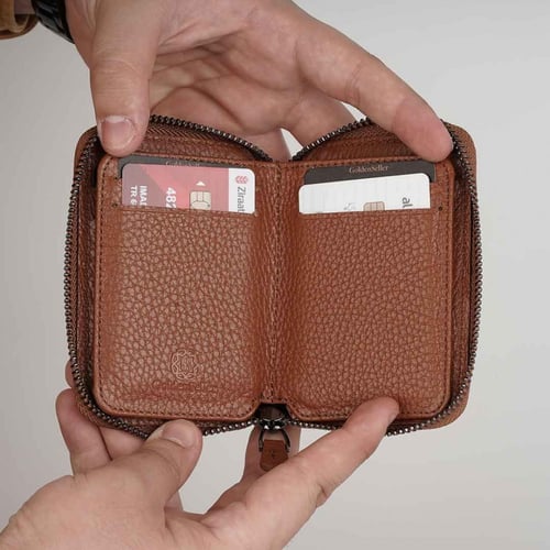 محفظة البائع الذهبي سحاب