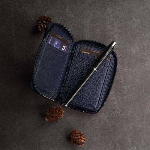 محفظة كحلي سحاب