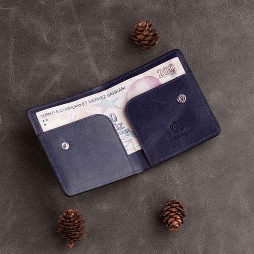 محفظة البائع الذهبي الجميلة لون كحلي