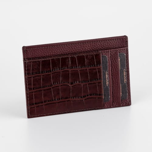 محفظة جلد لون أحمر