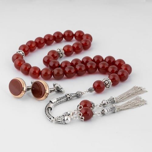 طقم حجر عقيق دائري