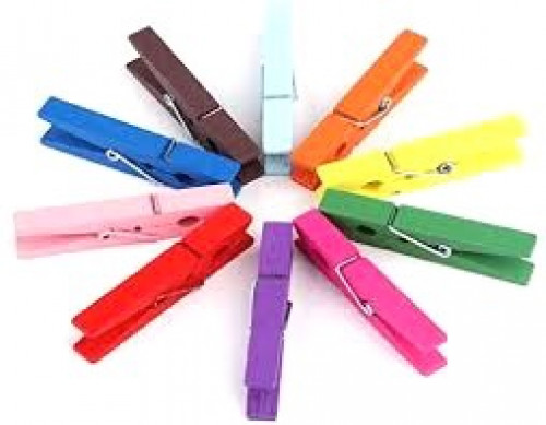 مشابك خشب ملونة كبيرة ( 24 مشبك )