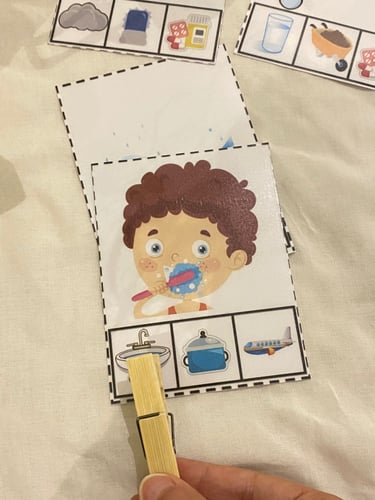 نشاط إدراكي مناسب لوحدة الماء ( 4 بطاقات مقاس A6 )...