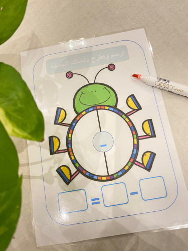 لوحة الدعسوقة الملونة لمفهوم الطرح ( مقاس a4 مغلفة...