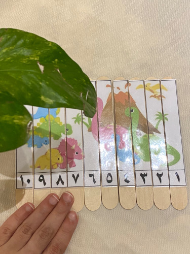 بازل تعليمي بالأرقام العربية ومناسب لوحدة الحيوان...