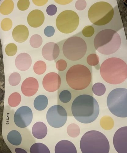 ملصق حائط او باب بجودة عالية دوائر ملونة بمقاسات م...