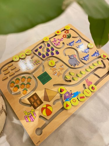 متاهة الأرقام الخشبية المتحركة مناسبة لتنمية المها...