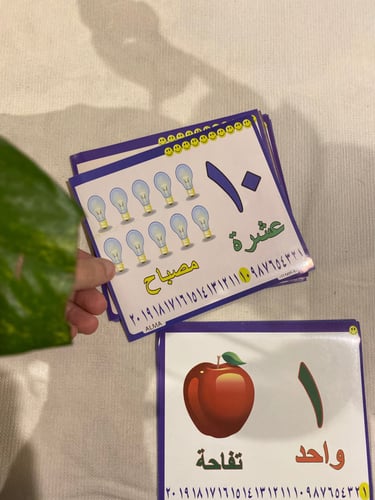 بطاقات الارقام العربية ( 20 بطاقة طباعة ليزر ورق ل...