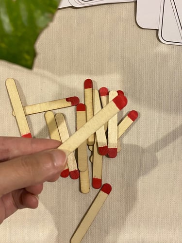 لعبة إدراكية اعواد الثقاب ( 20 عود ثقاب + 30 بطاقة...