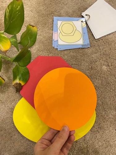 نشاط التطابق للاشكال الهندسية ( ثمانية بطاقات مغلف...