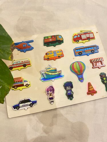 أحجية خشبية مقاس 29*21 لمفهوم المواصلات ( لوح خشبي...