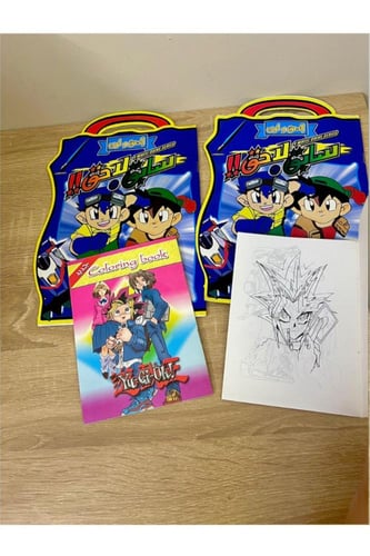 نادر جدا/مجموعة كتب تلوين سابق ولاحق+يوغي يو