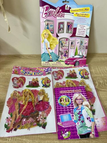 نادر جدا / مجموعة قرطاسية باربي(دفتر تلوين،كتيب من...