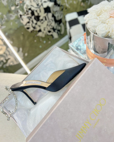 كعب جيمي شوو اسود مطفي- Jimmy Choo