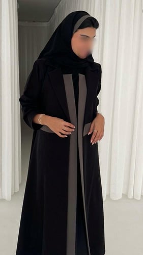 عباية كريب اندونيسي ولمياء لون اسود في رمادي
