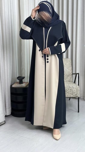 عباية جود كريب سيراميك ملكي بياقة رسمية عريضة