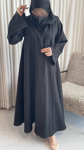 عباية الجوهرة كتان ملكي قصة دبل كلوش مربع