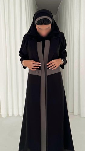 عباية كريب اندونيسي ولمياء لون اسود في رمادي