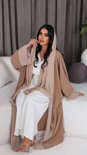 عباية حرير وشيفون كم مربع