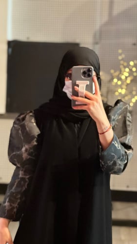 عباية كريب اندونيسي كلوش مع أكمام تفتة