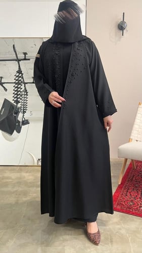 عباية لولو شك يدوي قماش كتان فاخر بشك ملكي