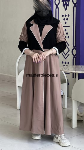 عباية قماش باربي رسمي بياقه