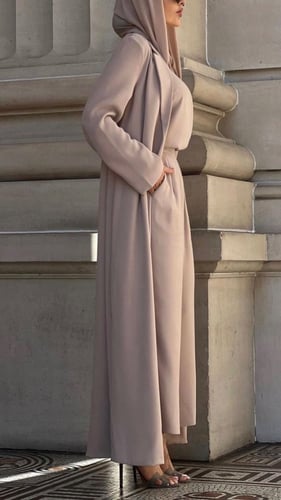 عباية كريب اندونسي بـياقة مع بدله