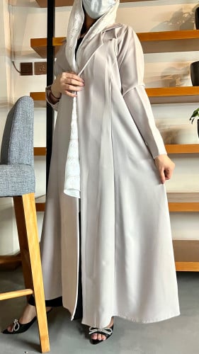 عباية كريب سيراميك بياقة كلوش