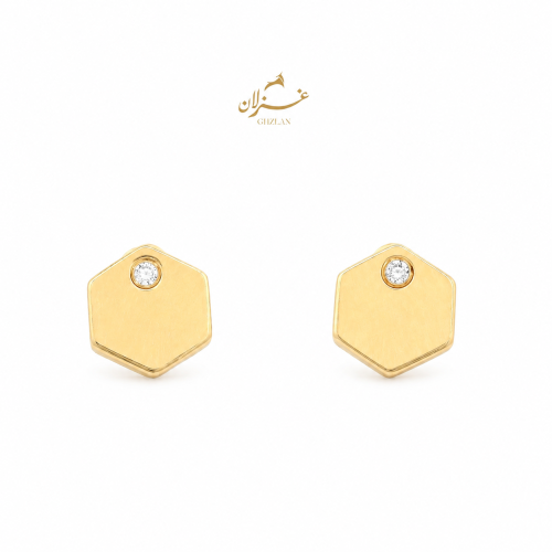 حلق اطفال طبي ذهب عيار 18 بتصميم آمن للمواليد