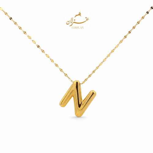 عقد حرف N ذهب عيار 18 شخصي وأنيق