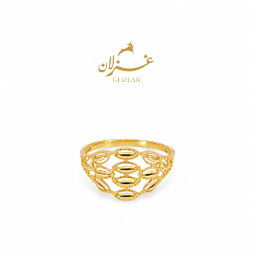 خاتم ذهب عيار 21 بتصميم كلاسيكي جذاب
