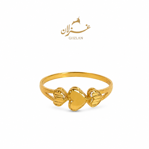 خاتم الهارت ذهب عيار 21 بتصميم رومانسي رقيق